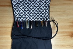 Pen case - internal view with  flap open